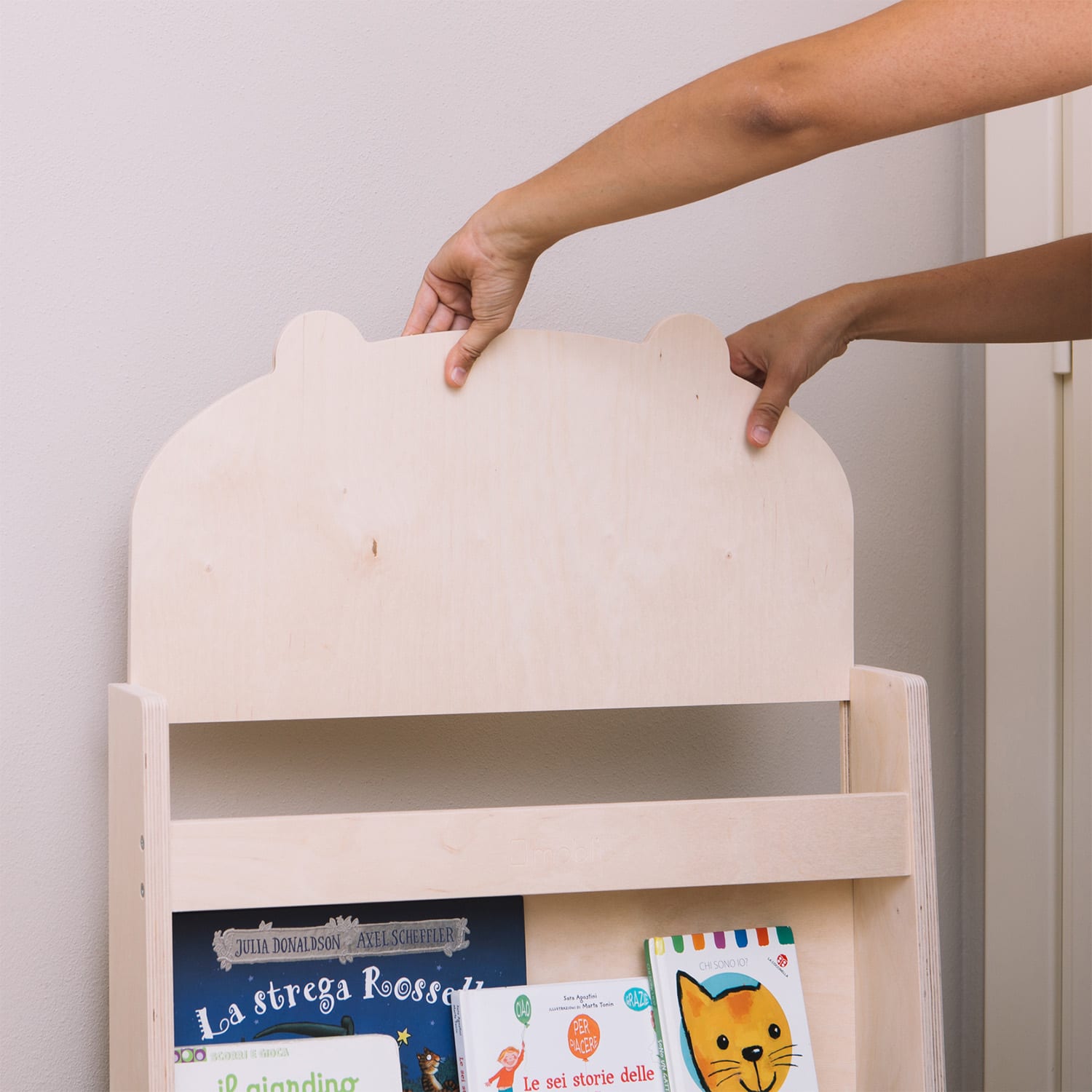 Dotty Natural huis boekenkast Montessori multiplex 60x95x13cm Natuur | knuffelbeer