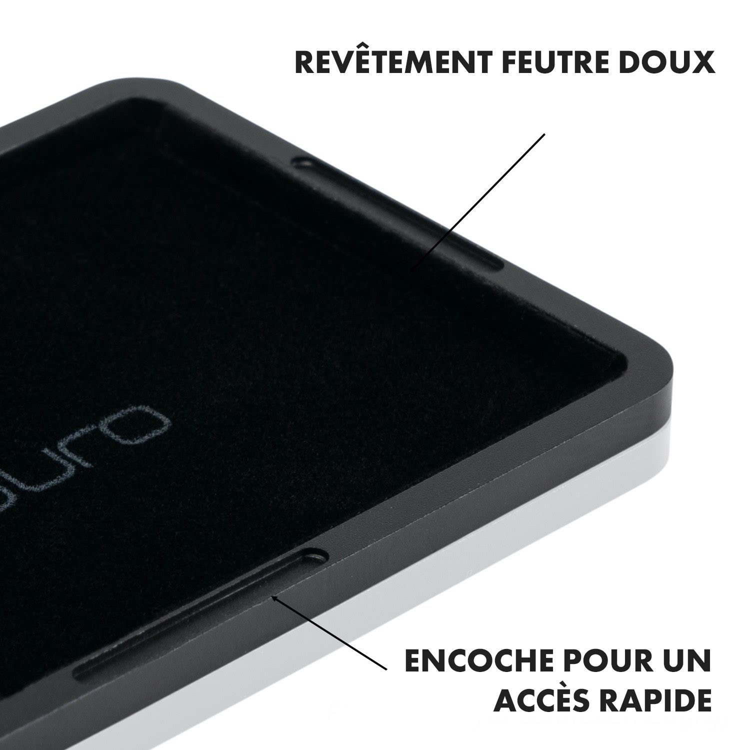 Carte de monnaie avec feutre pour portefeuilles fins Rangement des pièces Aluminium 