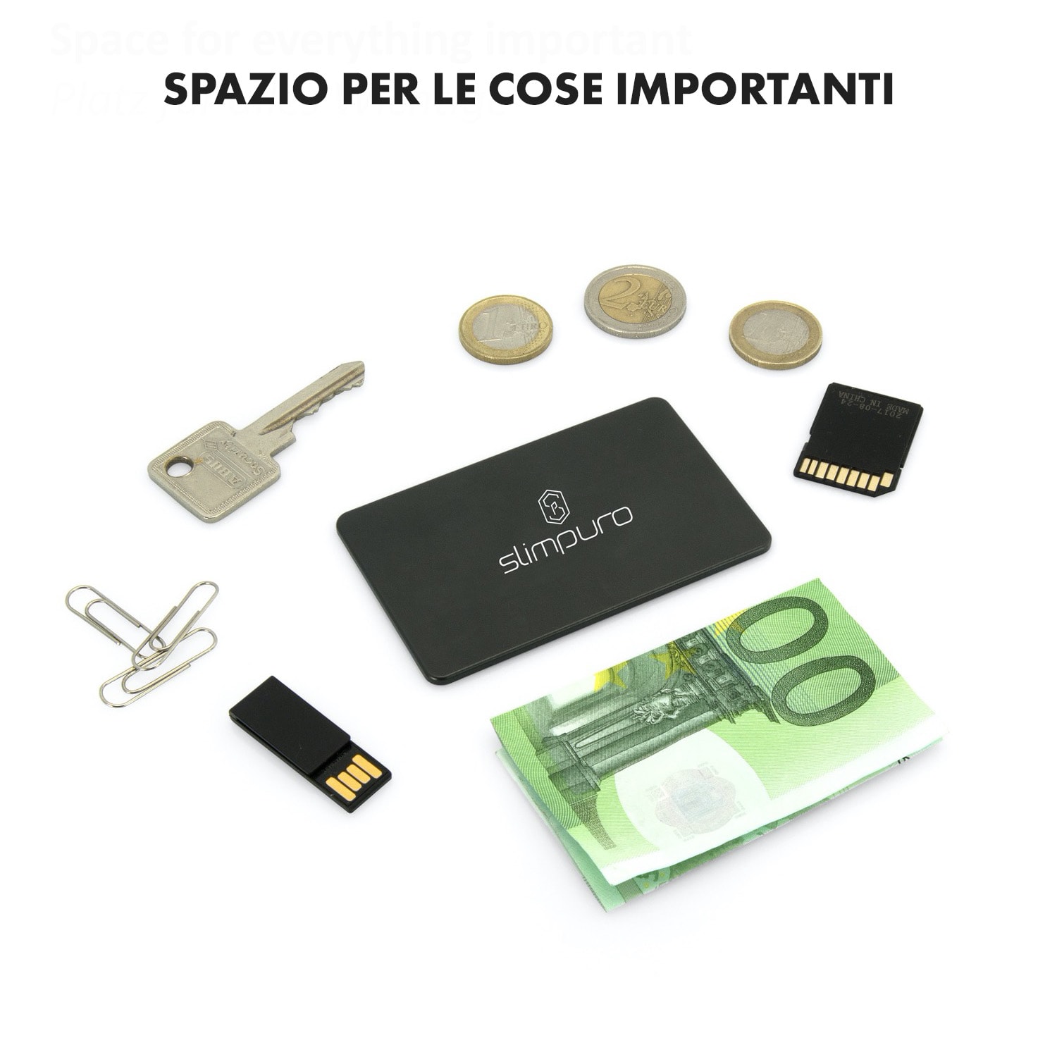Coin Card per Slim Wallets Porta monete Alluminio 