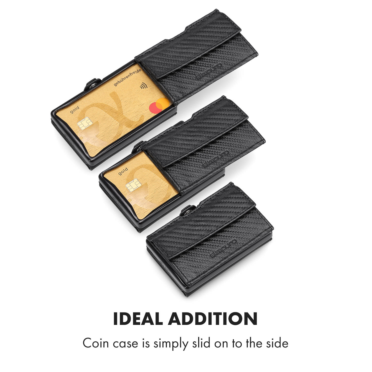 Coin Pocket s ochrannou kartou RFID pro tenké peněženky ZNAP Slim Wallets 8 a 12, spínací knoflík  