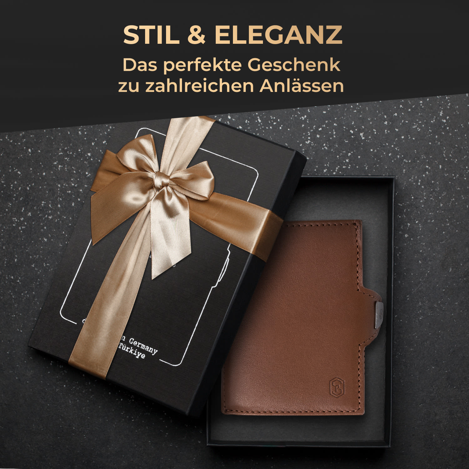 TRYO Slim Wallet 5 Karten Münzfach 9,2 x 2,2 x 7,5 cm (BxHxT) RFID-Schutz Tabak