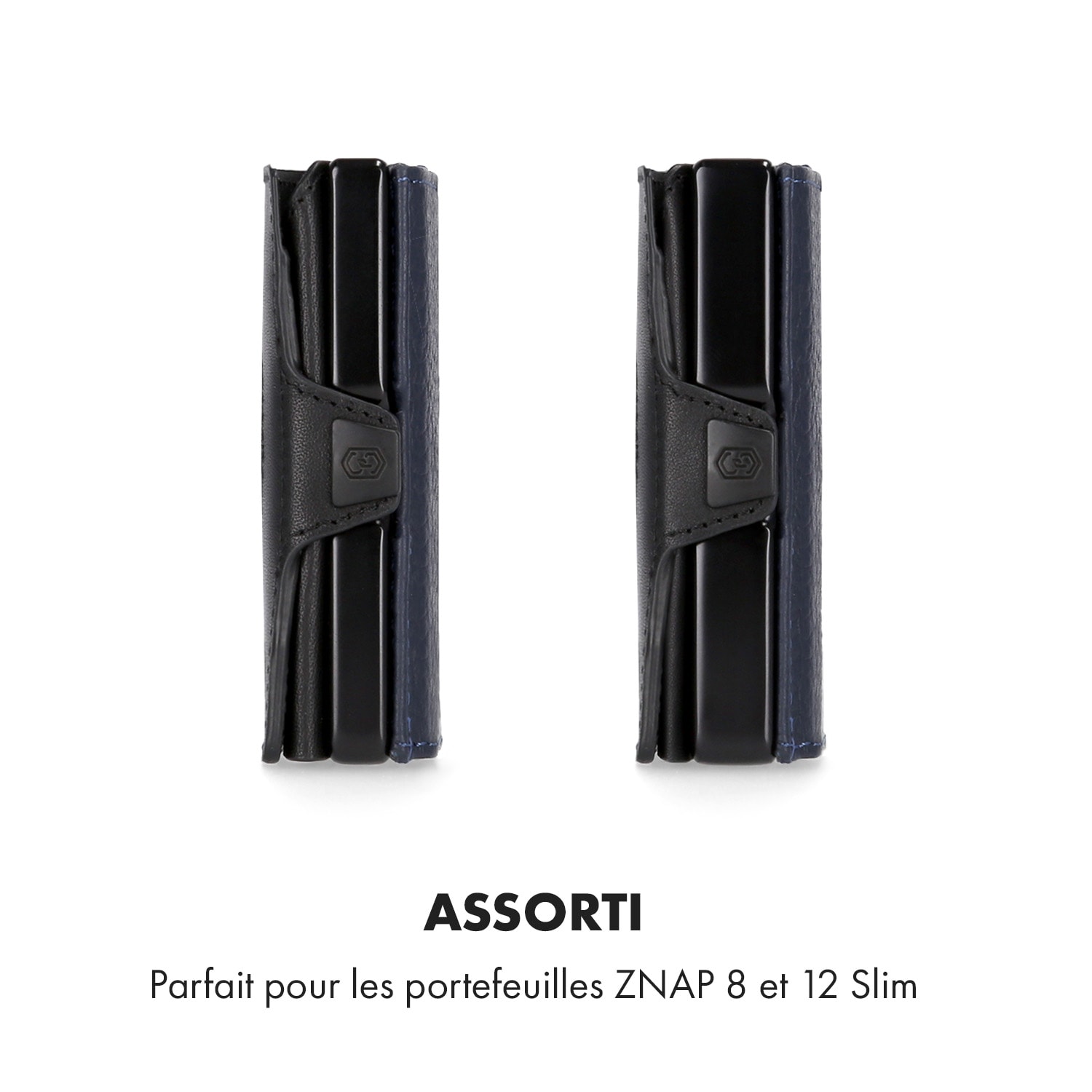 Pochette pour pièces de monnaie avec protection RFID pour les portefeuilles ZNAP Slim 8 et 12 avec bouton poussoir  à grain | Anthracite