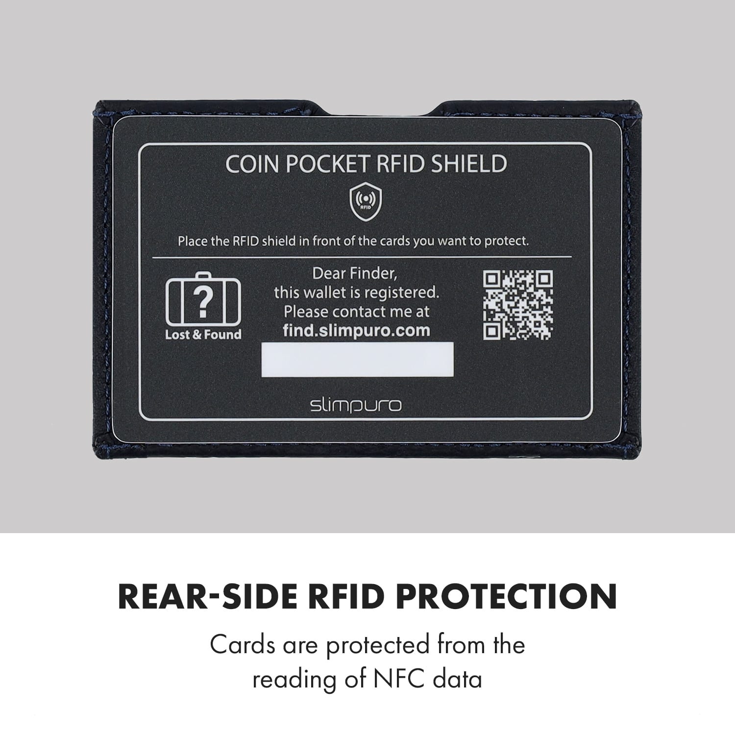 Coin Pocket com cartão de proteção RFID para ZNAP Slim Wallets 8 e 12 e botão de pressão  granenciado | Antracite