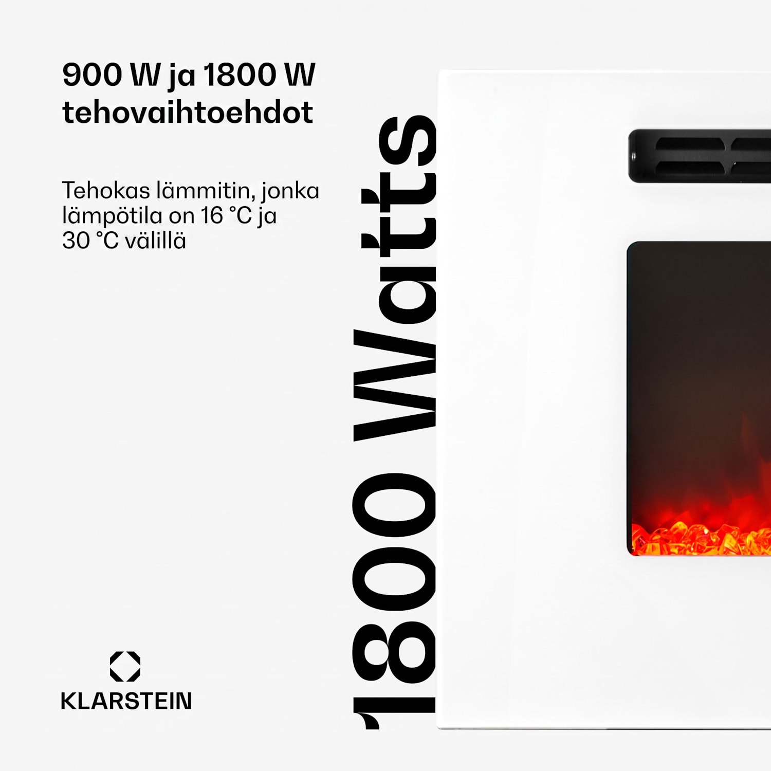Galeras sähköinen seinä- ja sisäänrakennettava takka 1800 W LED 3 väriä ajastin 102x47x12cm | Ei | Valkoinen