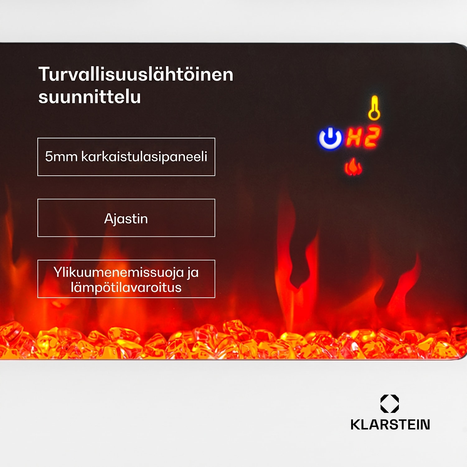 Galeras sähköinen seinä- ja sisäänrakennettava takka 1800 W LED 3 väriä ajastin 102x47x12cm | Ei | Valkoinen