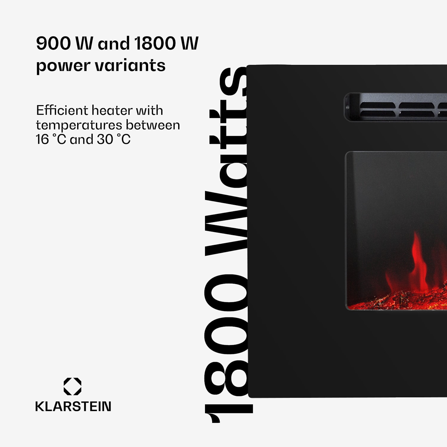 Galeras elektrische wand- en inbouwhaard 1800 W led 3 kleuren timer 127x47x12cm | Nee | Zwart