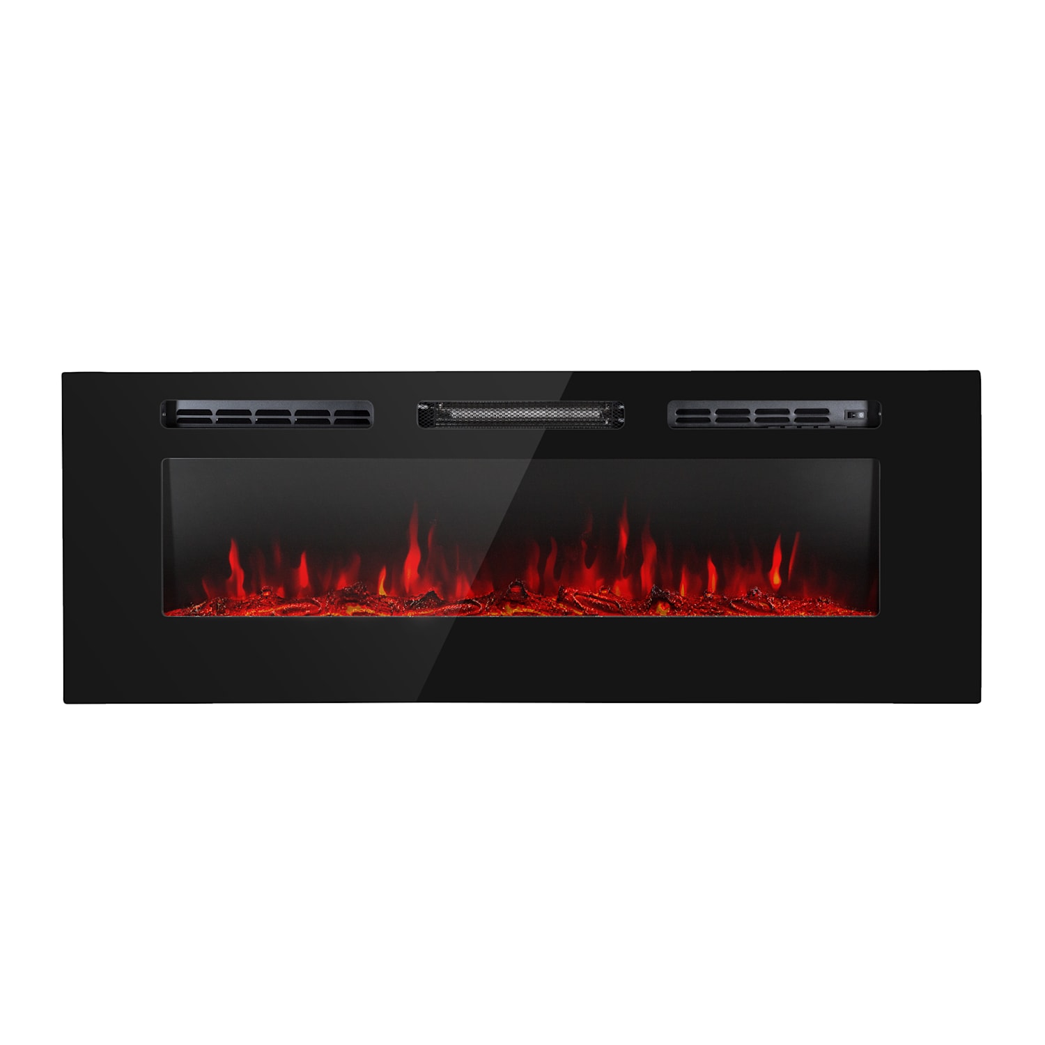 Chimenea eléctrica de pared y empotrada Galeras 1800 W 3 colores LED programador 127x47x12cm | No | Negro