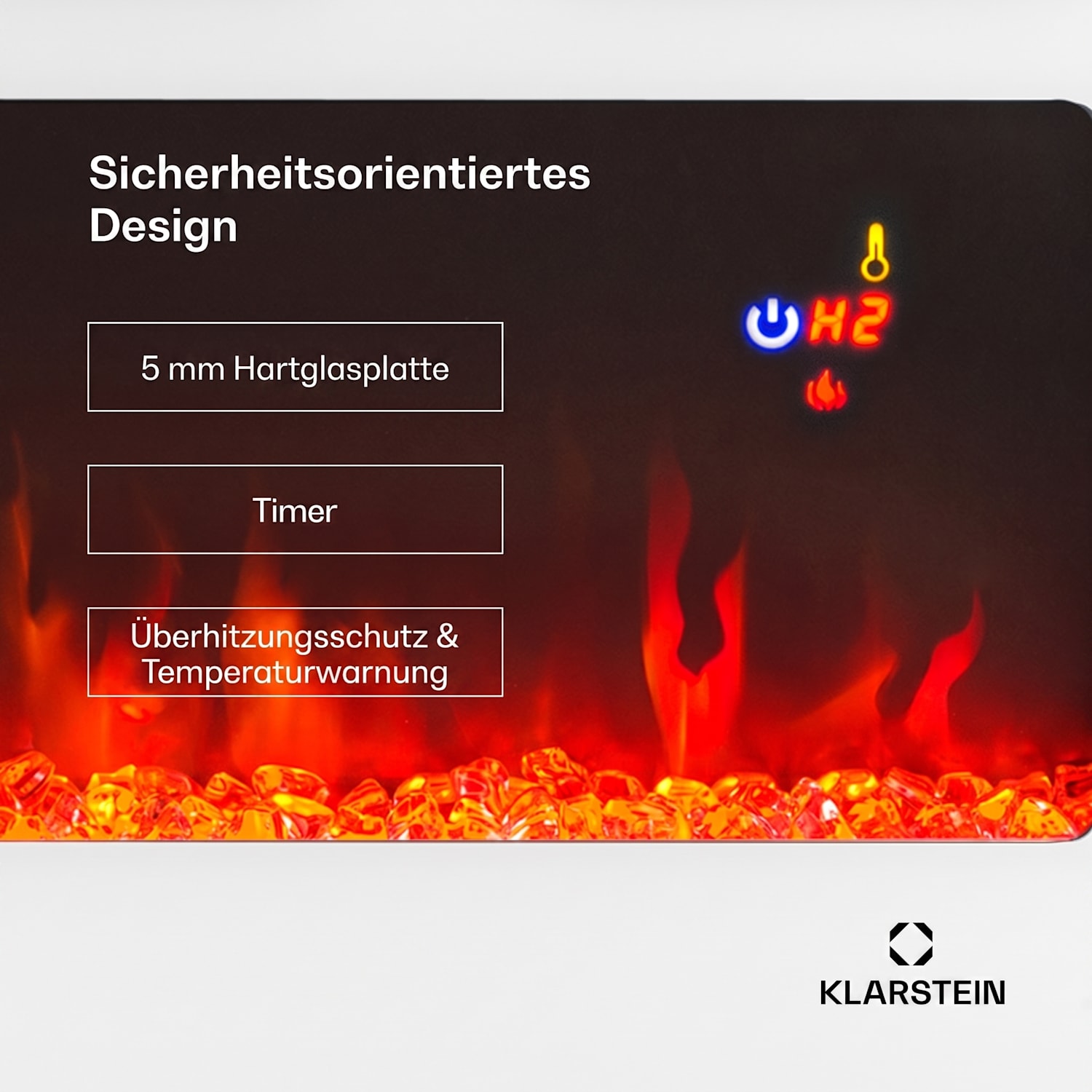 Galeras Elektrischer Wand- und Einbaukamin 1800 W LED 3 Farben Timer 127x47x12cm | Nein | Weiß