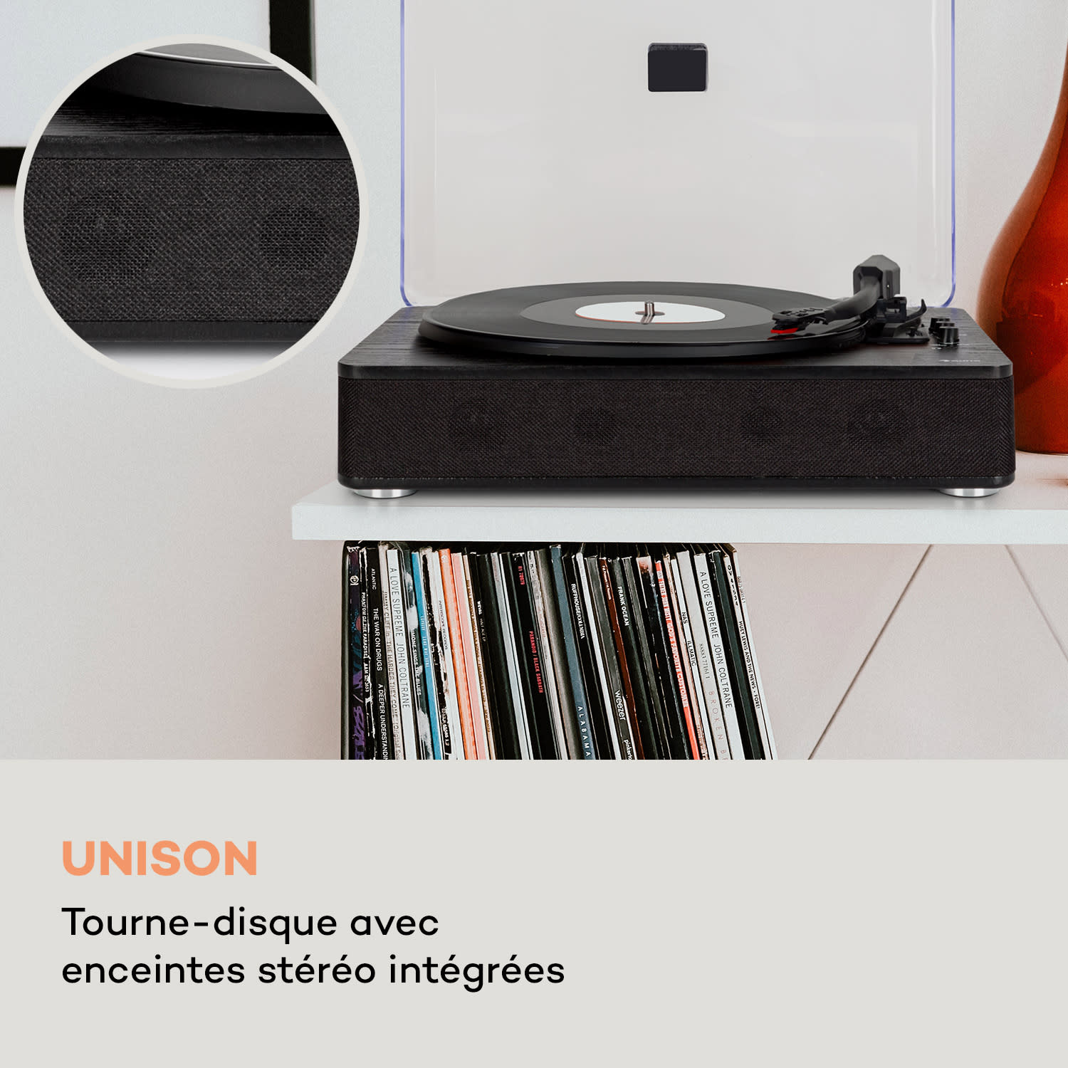 Platine vinyle TT-Classic Plus Protection contre la poussière Fonction d'enregistrement Bluetooth 33/45/78 tr/min Bois Noir