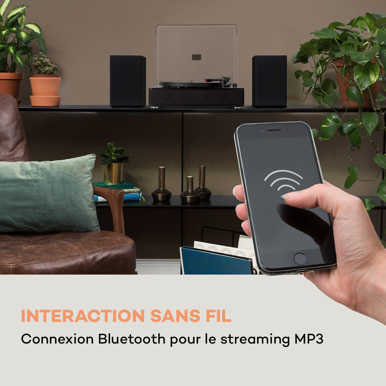 Platine vinyle TT-Classic Plus Protection contre la poussière Fonction d'enregistrement Bluetooth 33/45/78 tr/min Bois Noir