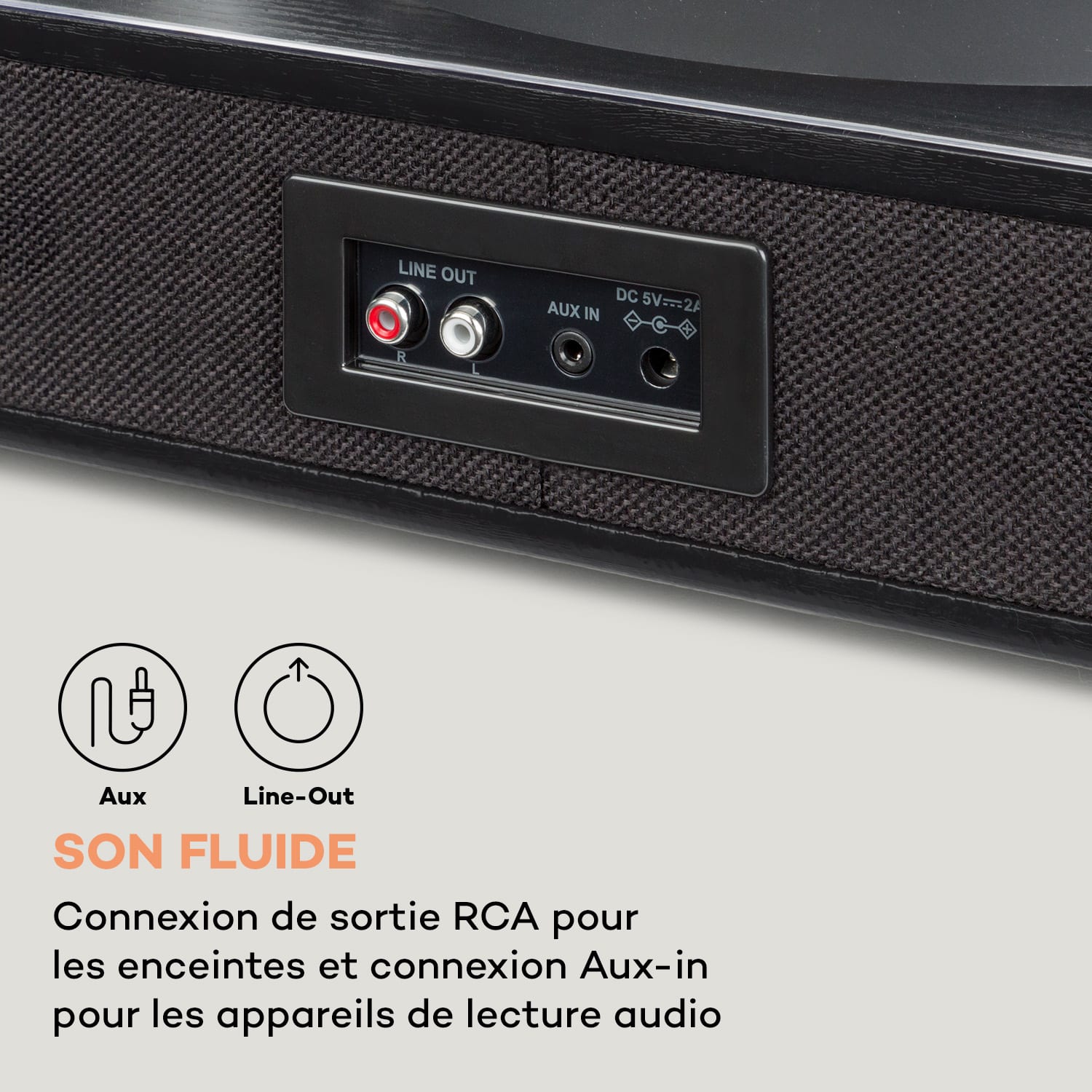 Platine vinyle TT-Classic Plus Protection contre la poussière Fonction d'enregistrement Bluetooth 33/45/78 tr/min Bois Noir