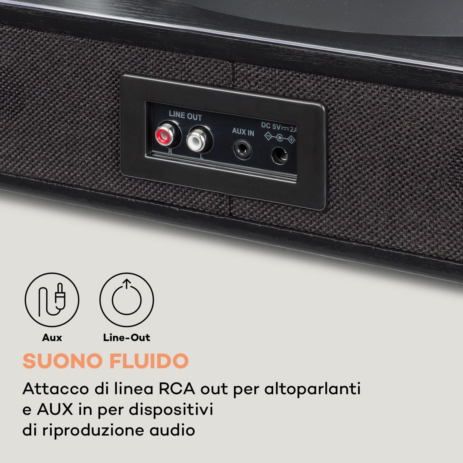 Giradischi TT-Classic Plus Copertura antipolvere Bluetooth Funzione di registrazione 33/45/78 giri/min Legno nero