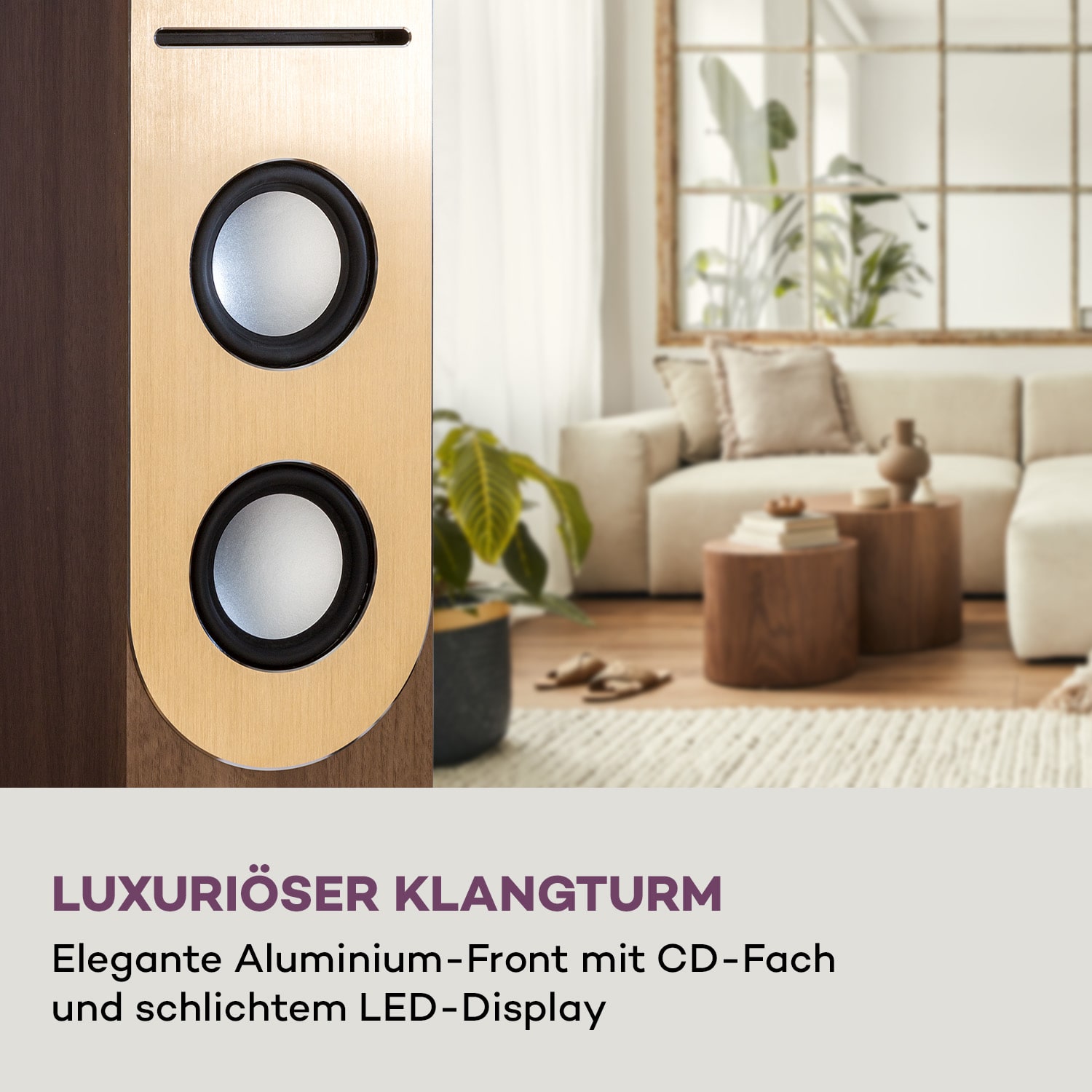 Berklee Turmlautsprecher 2 x 10 W RMS FM-Radio CD-Player Bluetootht USB- und SD/MMC-Port 