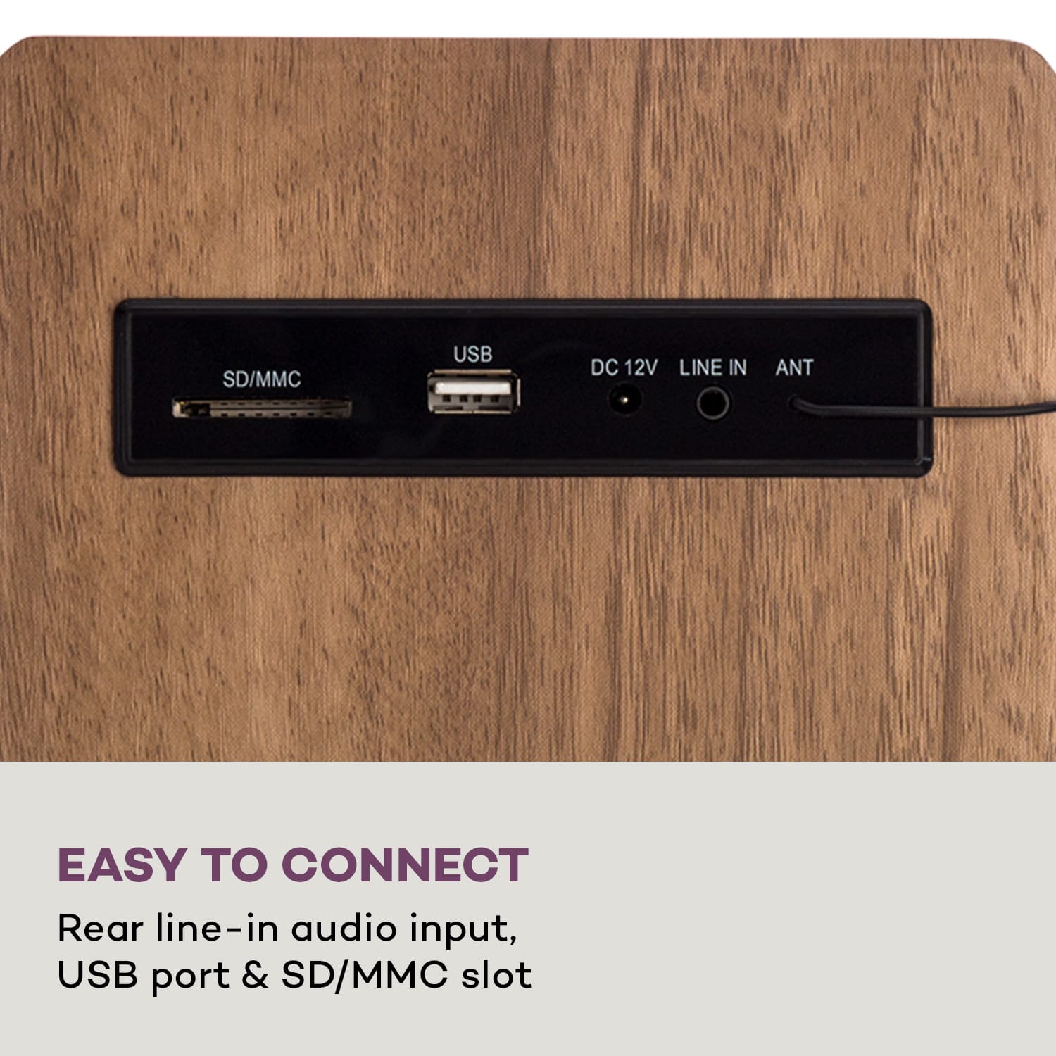 Berklee, difuzor turn, 2 x 10 W RMS, radio FM, CD player, Bluetooth, port USB și SD/MMC 