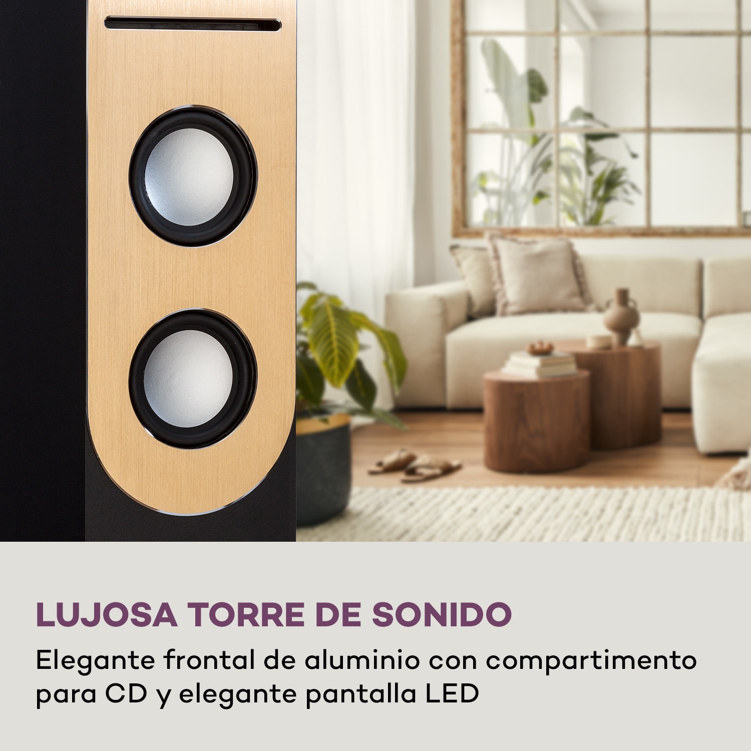 Berklee Altavoz de torre 2 x 10 W RMS Radio FM Reproductor de CD Bluetootht Puerto USB Ranura SD/MMC Negro