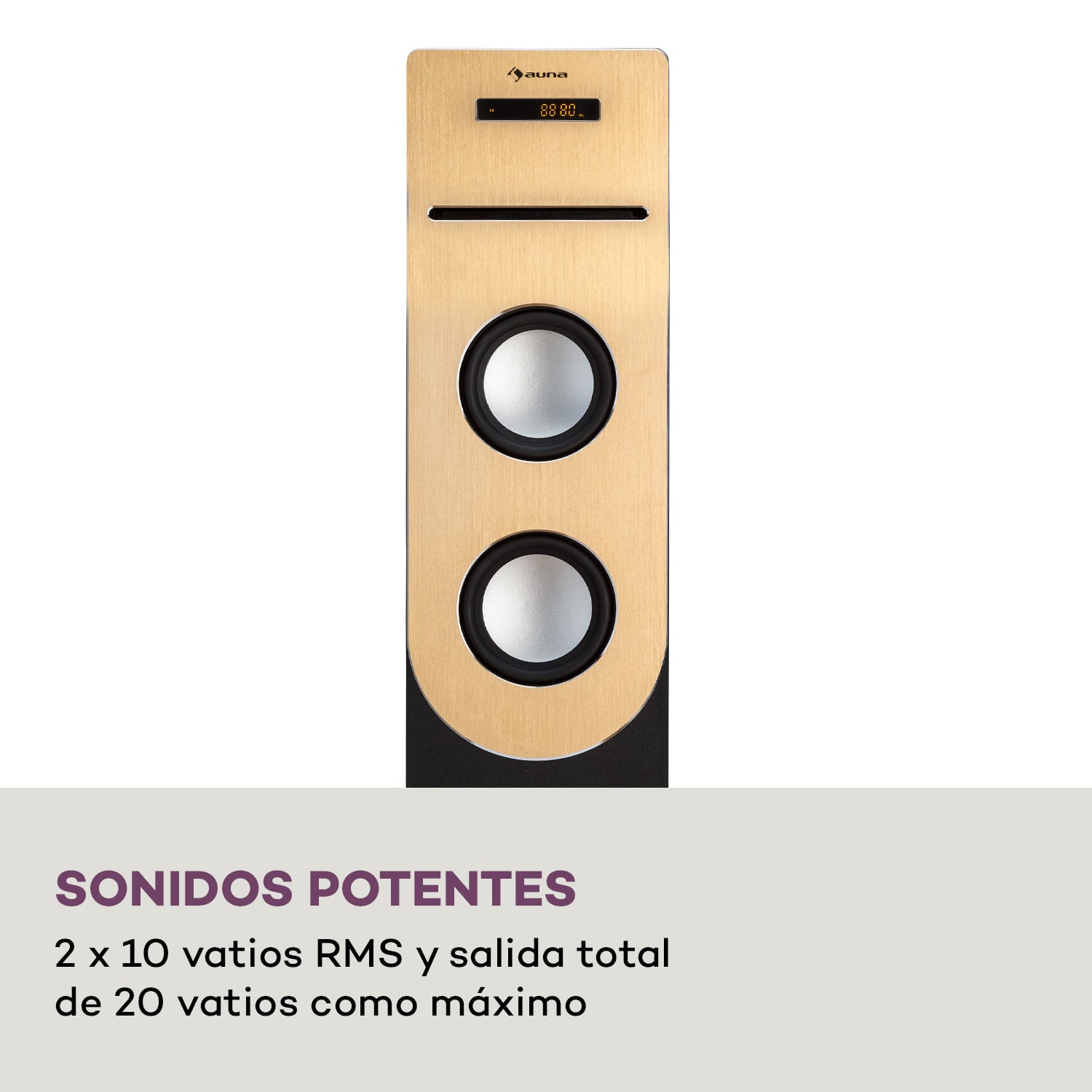 Berklee Altavoz de torre 2 x 10 W RMS Radio FM Reproductor de CD Bluetootht Puerto USB Ranura SD/MMC Negro