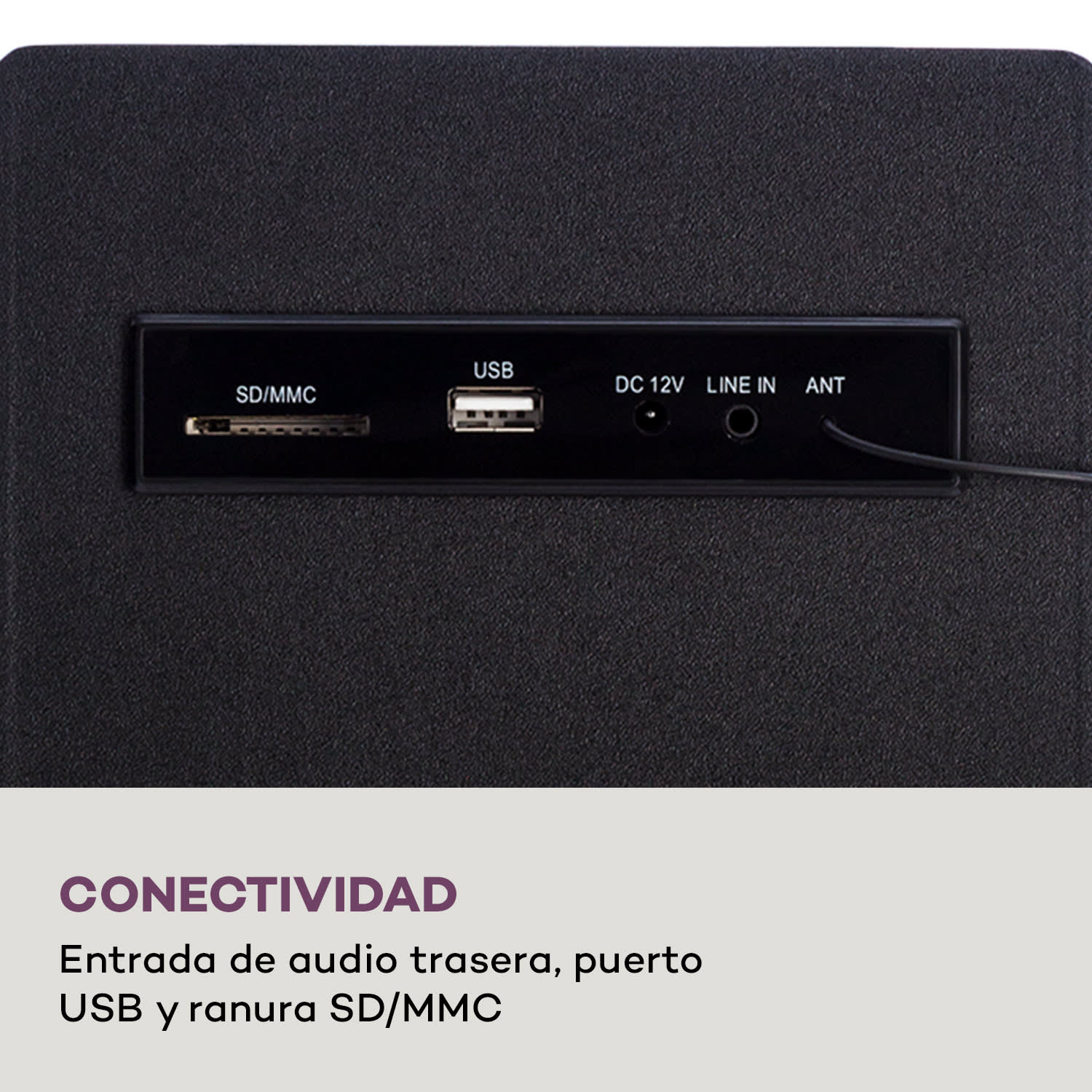 Berklee Altavoz de torre 2 x 10 W RMS Radio FM Reproductor de CD Bluetootht Puerto USB Ranura SD/MMC Negro