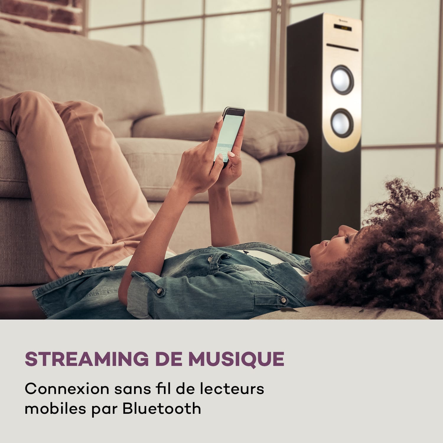 Berklee Enceinte tour 2 x 10 W RMS Radio FM Lecteur CD Bluetootht Port USB et SD/MMC Crna