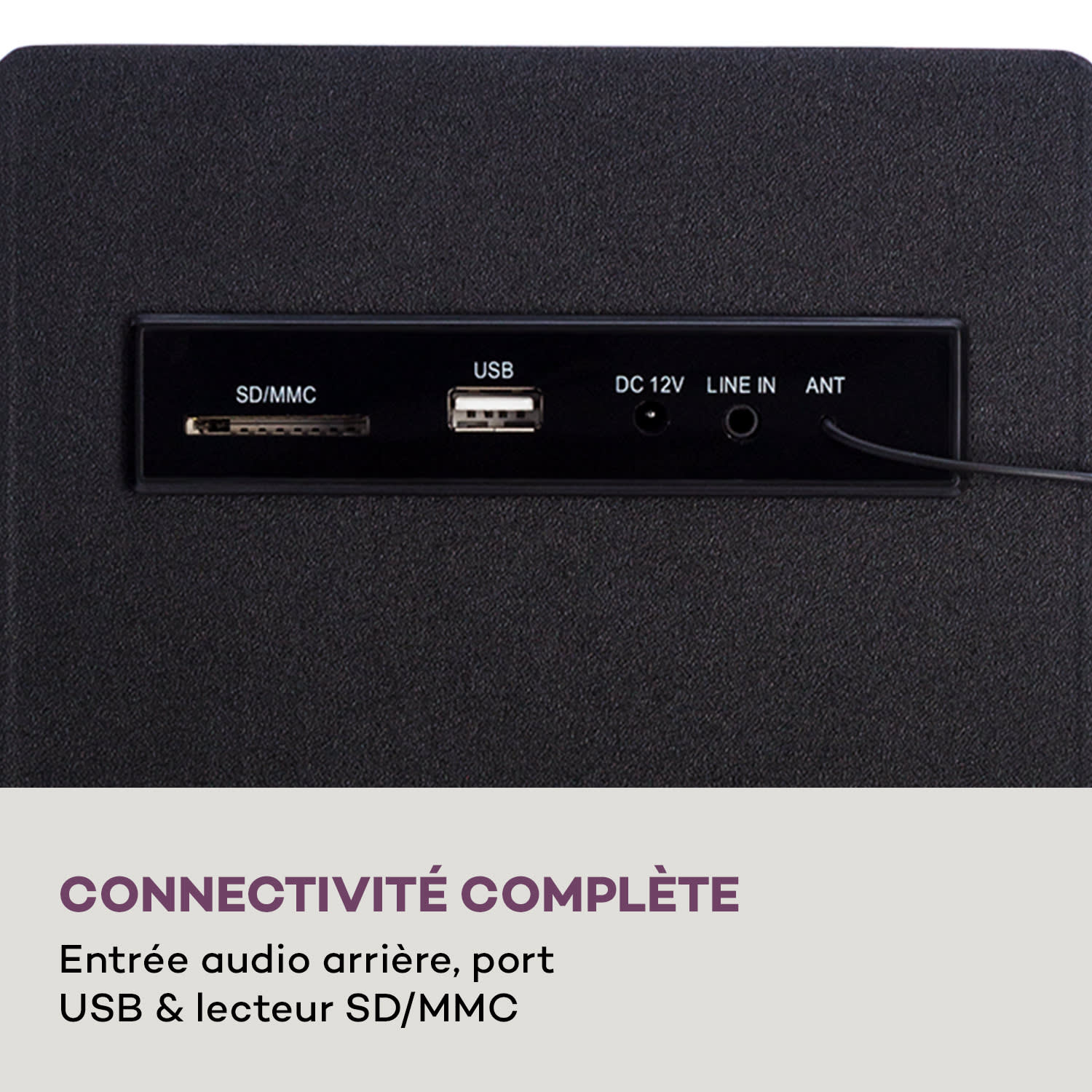 Berklee Enceinte tour 2 x 10 W RMS Radio FM Lecteur CD Bluetootht Port USB et SD/MMC Crna