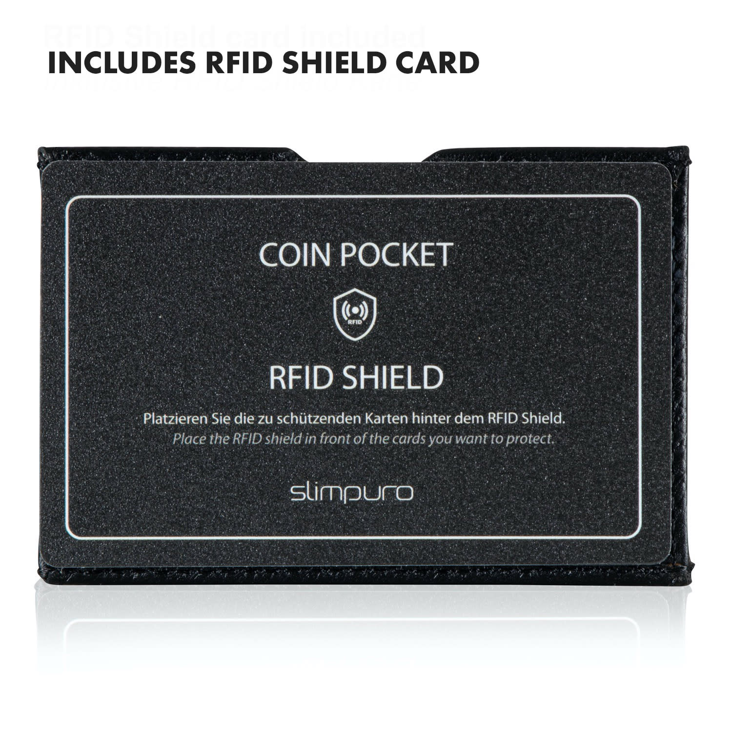 Coin Pocket z zaščitno kartico RFID za ZNAP Slim Wallets 8 in 12, spenjalni gumb  