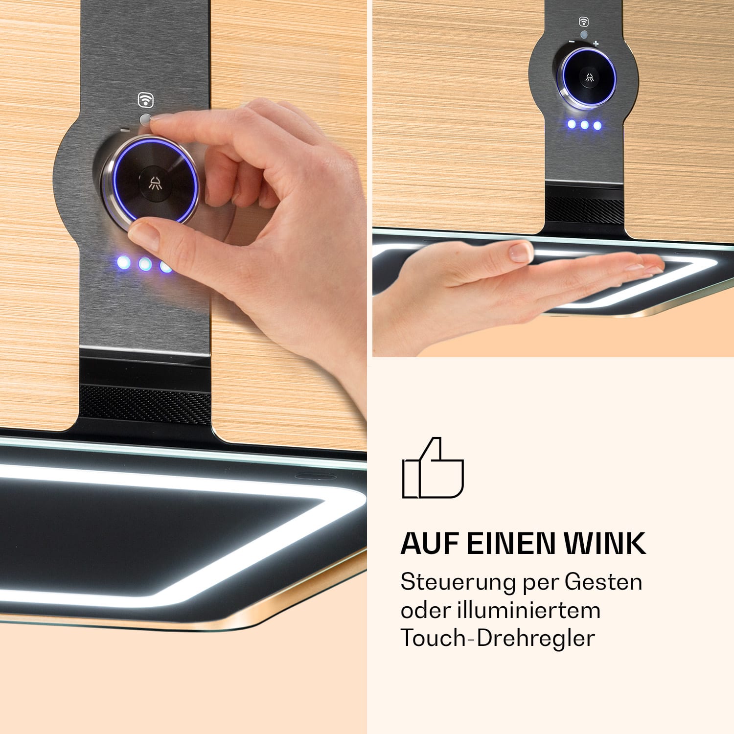 Futurelight Smart hotte d'îlot à recyclage d'air 420 m³/h LED acier inoxydable 