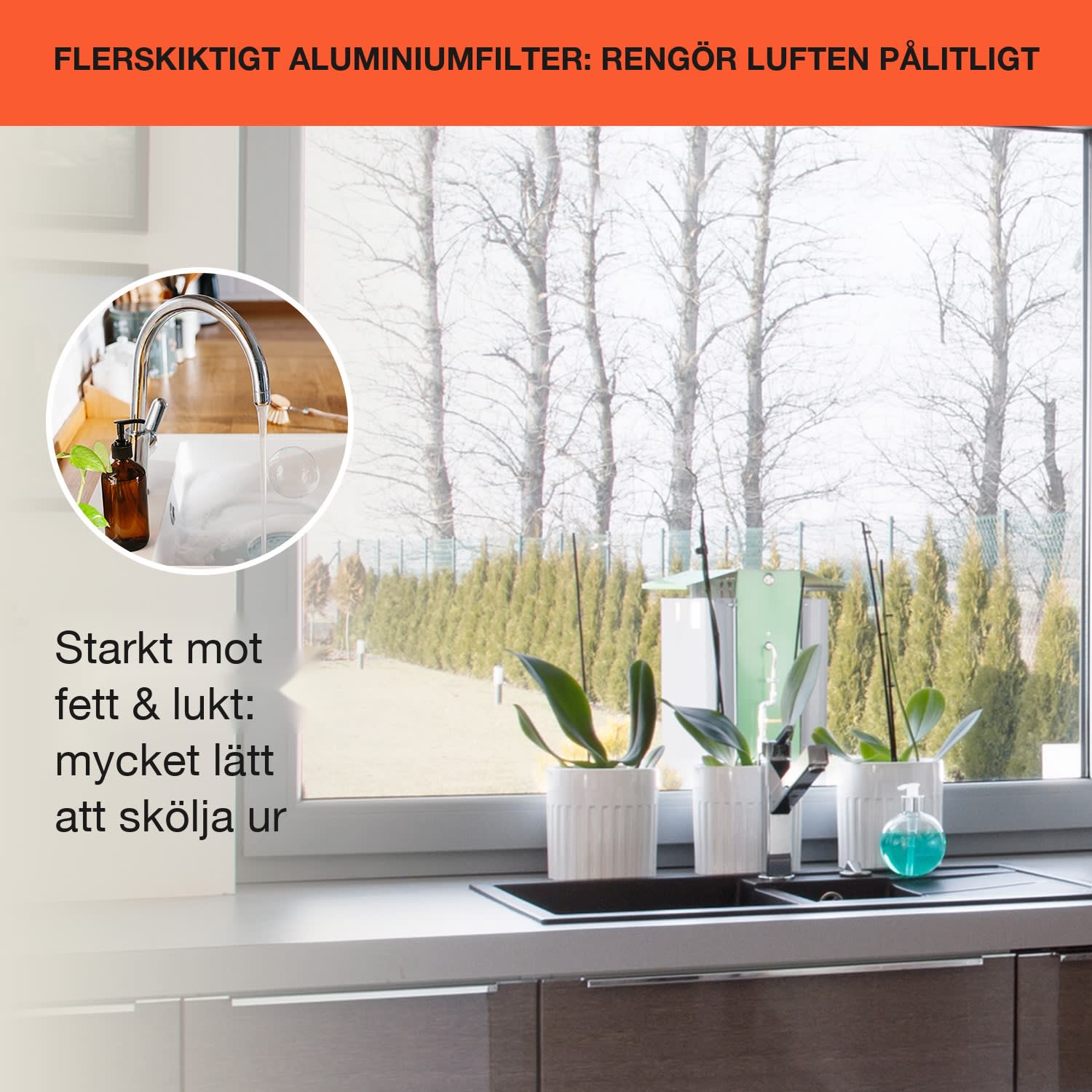 Futurelight Smart Köksfläkt för köksö cirkulation 413m³/h LED ädelstål Svart