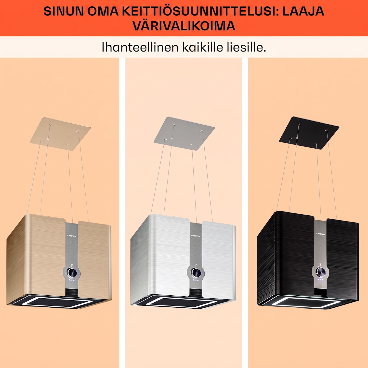 Futurelight Smart saarekeliesituuletin kiertoilma 413 m³/h LED ruostumaton teräs Hopea