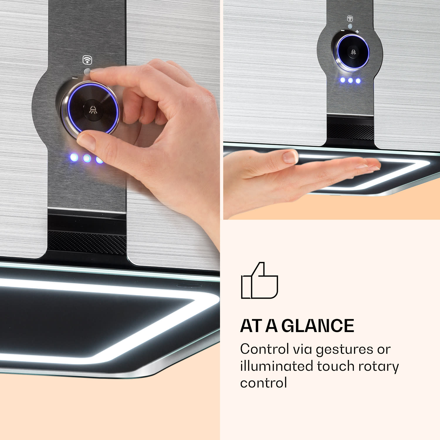 Futurelight Smart, Островен абсорбатор, Рециркулация, 420m³/h, LED, неръждаема стомана 