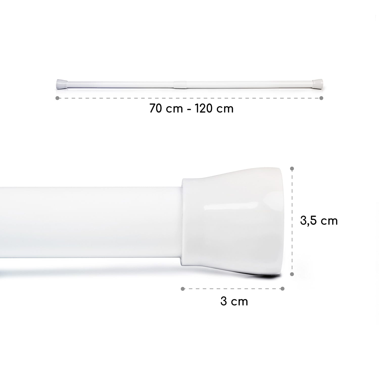Asta telescopica Stamina S per tenda da doccia 70-120 cm antiscivolo S | Bianco
