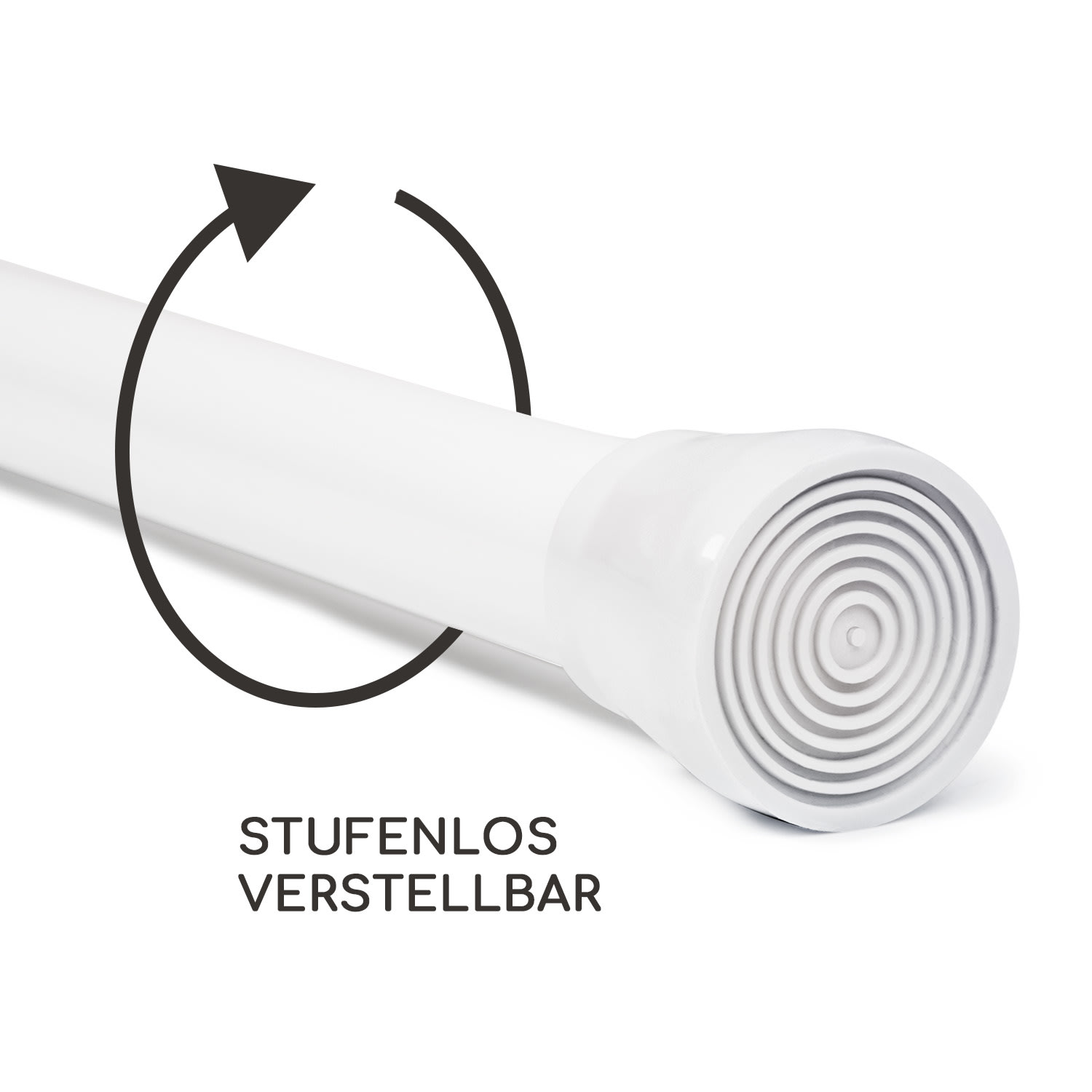 Stamina L telescopische stang douchegordijn 110-200 cm anti-slip