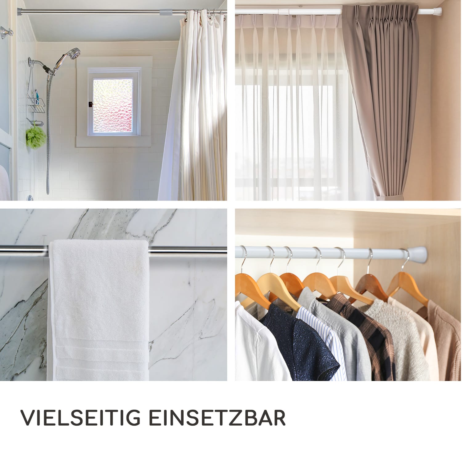 Stamina S Teleskopstange Duschvorhang 70-120cm rutschfest