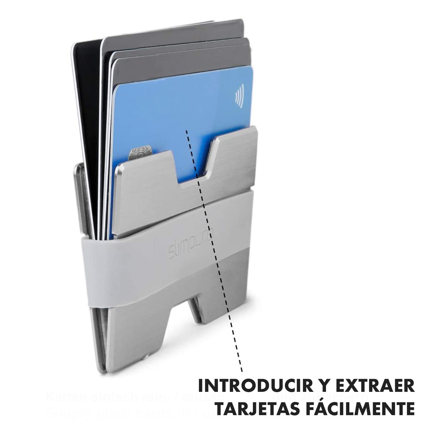 NANO Slim Wallet cartera extraplana 12 tarjetas compartimento para monedas aluminio Gris Oscuro