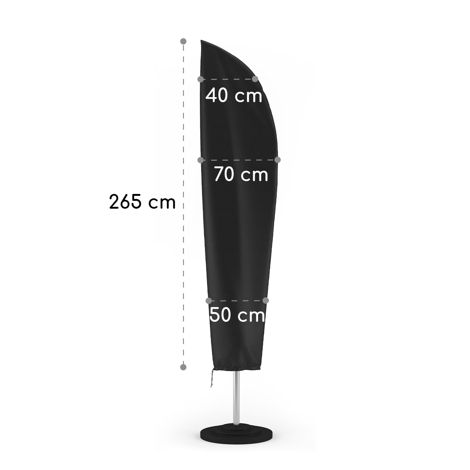 Shield Cantilever Skyddsöverdrag för frihängande parasoller Ø 200 - 400 cm UV-beständig Cantilever | Svart