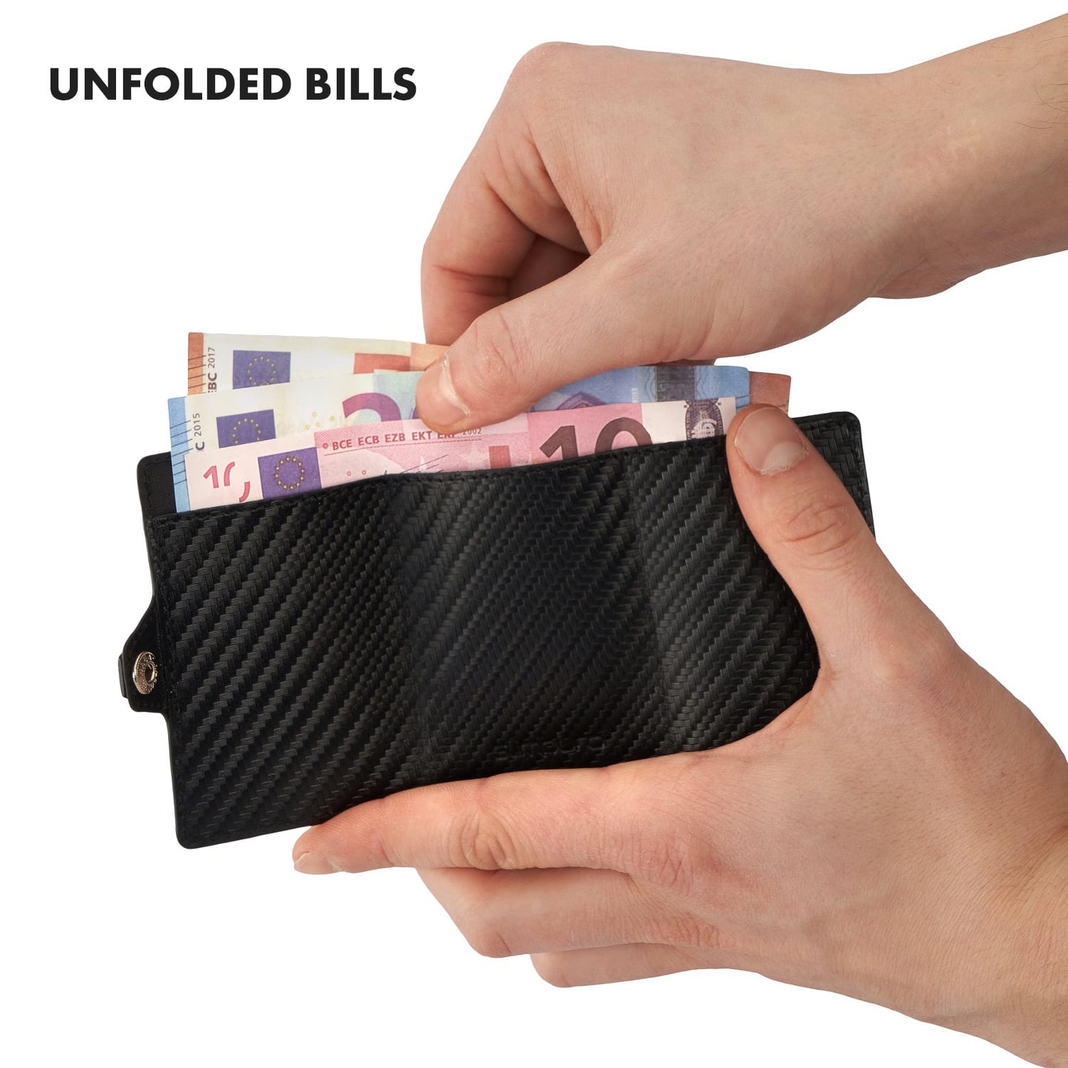 ZNAP, tanka denarnica, 12 kartic, predelek za kovance, 8,9 × 1,8 × 6,3 cm (Š × V × G), zaščita RFID 