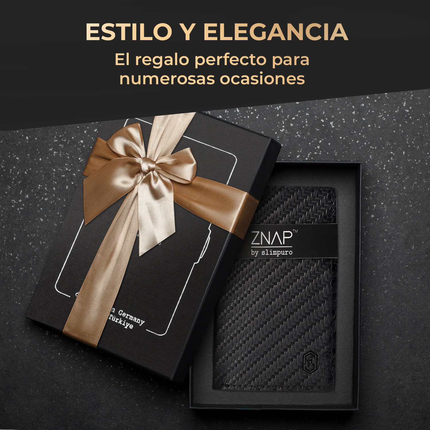 ZNAP Slim Wallet 8 billetera delgada 8 tarjetas y compartimento para monedas 8,9 x 1,5 x 6,3 cm (ancho x grueso x largo) Protección RFID 