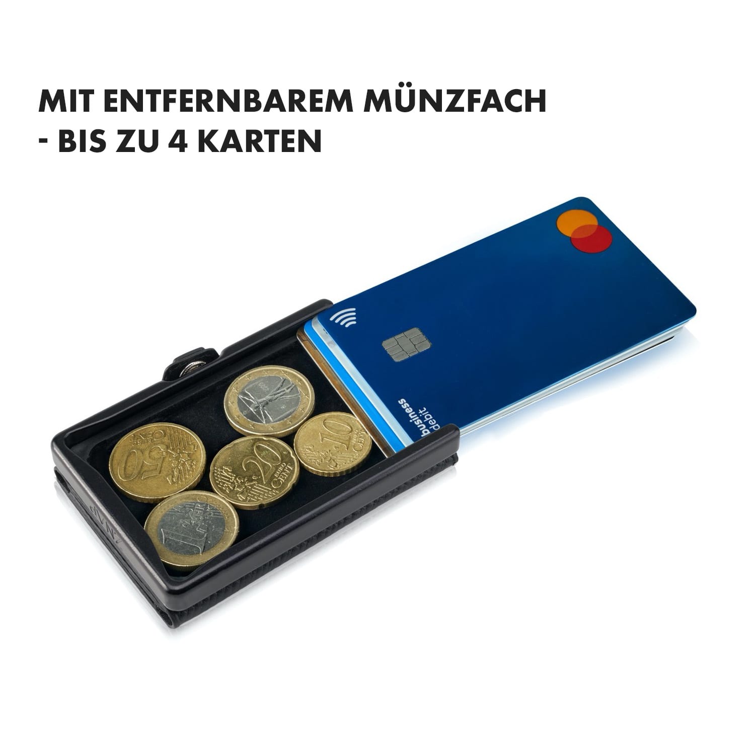 ZNAP Slim Wallet 8 Karten Münzfach 8,9 x 1,5 x 6,3 cm (BxHxT) RFID-Schutz genarbt | Zartes Rosa