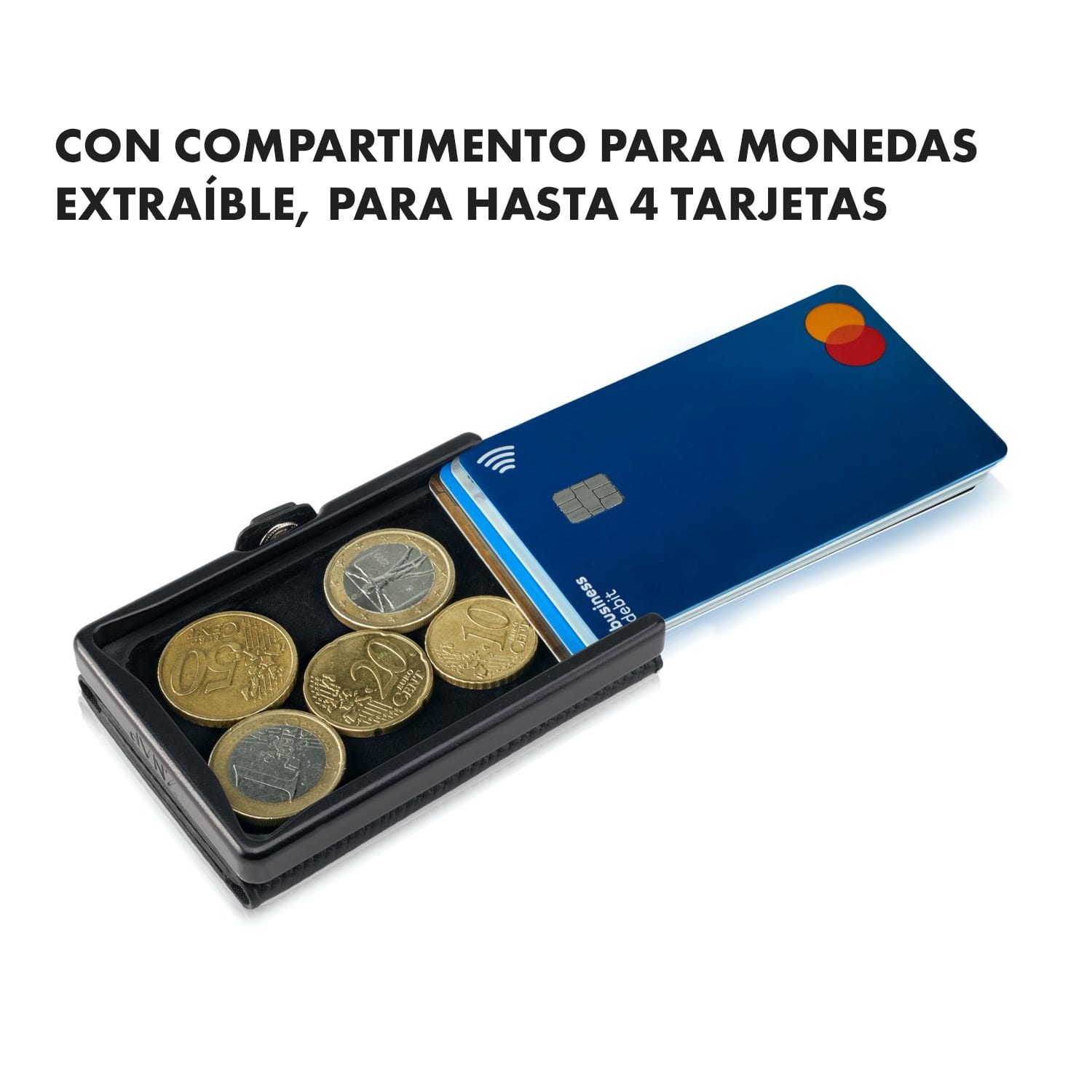 ZNAP Slim Wallet 8 billetera delgada 8 tarjetas y compartimento para monedas 8,9 x 1,5 x 6,3 cm (ancho x grueso x largo) Protección RFID grano | Rosa Suave