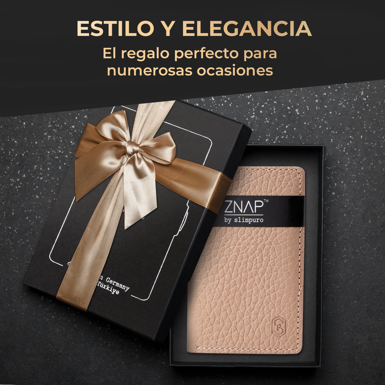 ZNAP Slim Wallet 8 billetera delgada 8 tarjetas y compartimento para monedas 8,9 x 1,5 x 6,3 cm (ancho x grueso x largo) Protección RFID grano | Rosa Suave