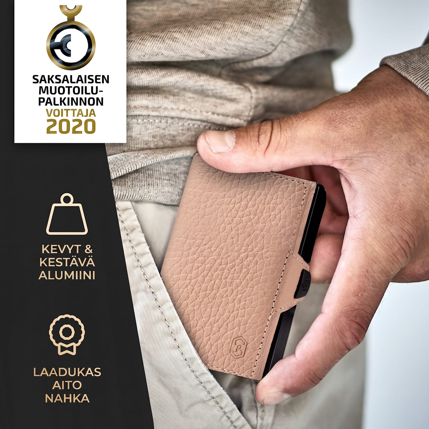 ZNAP Slim lompakko 8 kortille kolikkotasku 8,9 x 1,5 x 6,3 cm (leveys x korkeus x syvyys)  RFID-suoja jaettu | Pehmeä Vaaleanpunainen