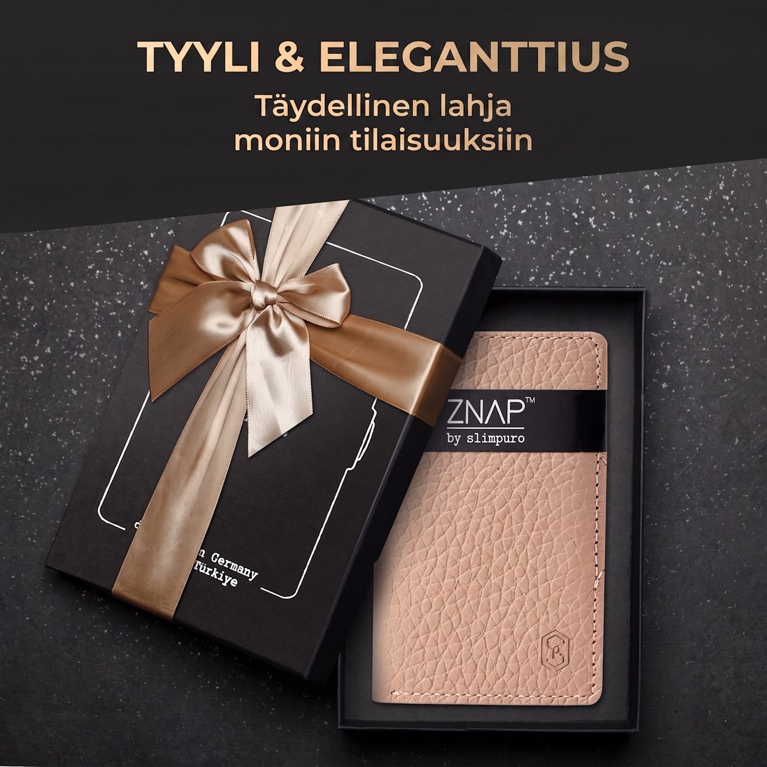 ZNAP Slim lompakko 8 kortille kolikkotasku 8,9 x 1,5 x 6,3 cm (leveys x korkeus x syvyys)  RFID-suoja jaettu | Pehmeä Vaaleanpunainen
