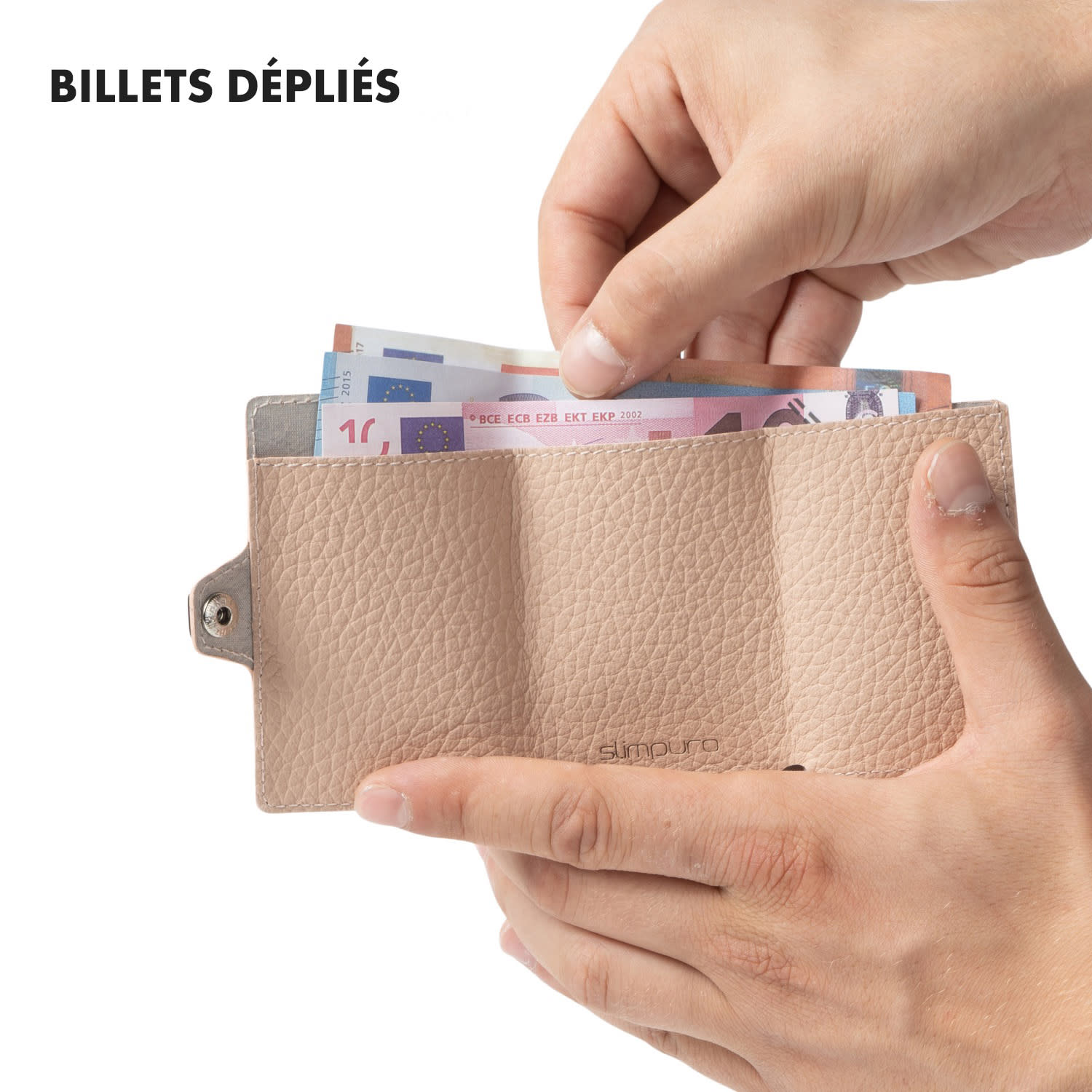 ZNAP Slim Wallet 8 pasjes muntvak 8,9 x 1,5 x 6,3 cm (BxHxD)  RFID bescherming korrelig | Zacht Roze