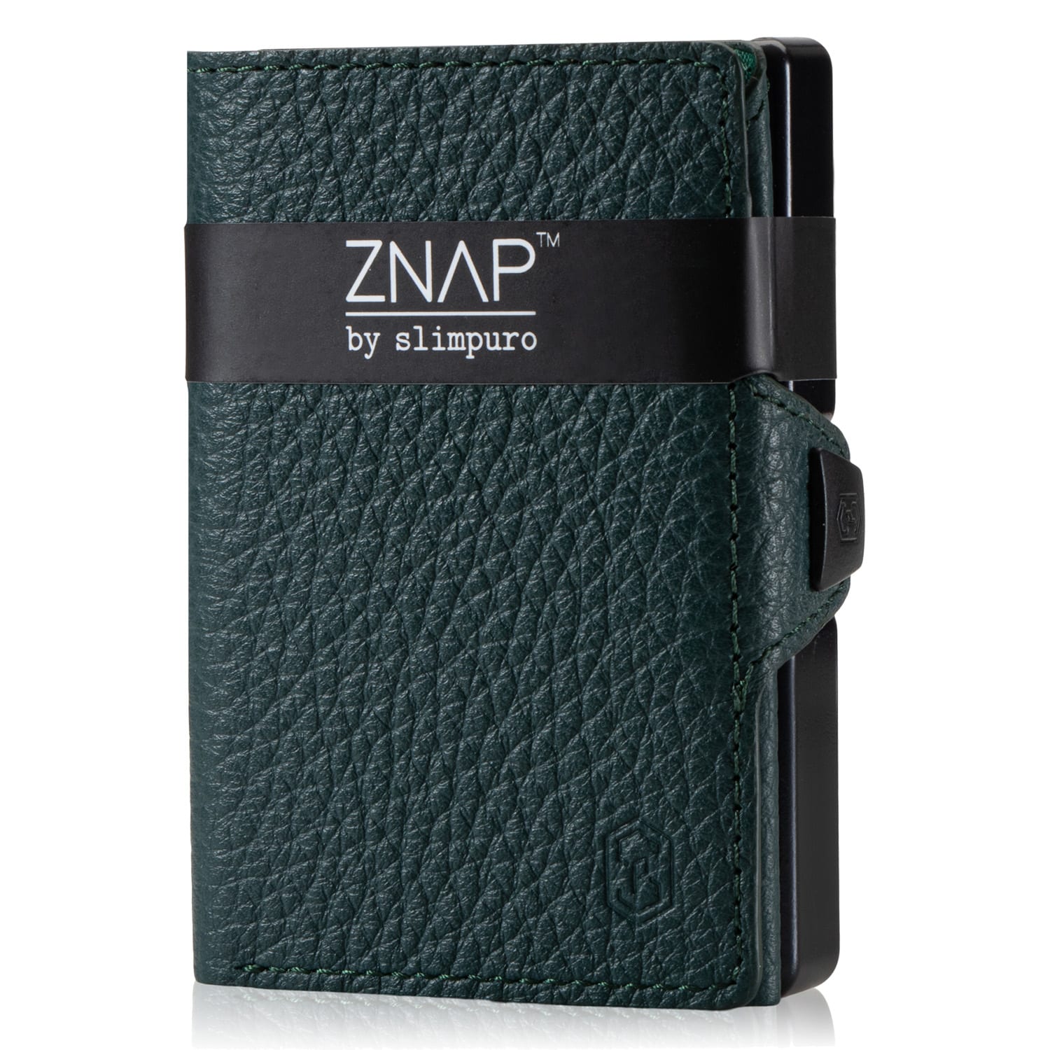 ZNAP, tanka denarnica, 12 kartic, predel za kovance, 8,9 × 1,8 × 6,3 cm (Š × V × D), RFID zaščita zrnate | Gozdno zelenje