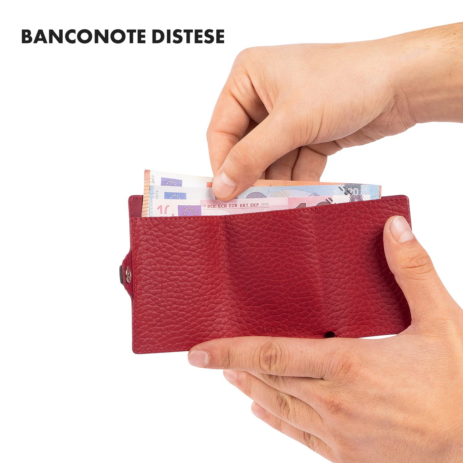 ZNAP Slim Wallet 12 - Portafoglio, 12 carte, portamonete, 8,9 x 1,8 x 6,3 cm (LxHxP)  Protezione RFID granaio | Rosso