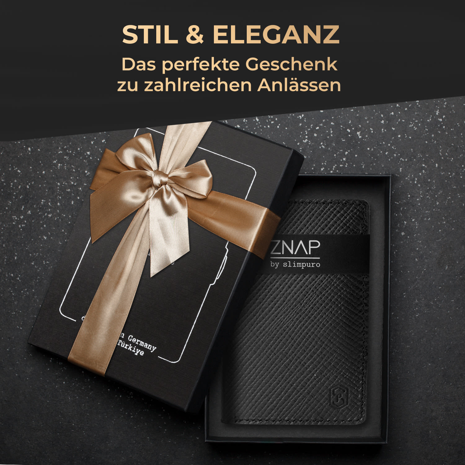 ZNAP Slim Wallet 12 Karten Münzfach 8,9 x 1,8 x 6,3 cm (BxHxT)   RFID-Schutz 