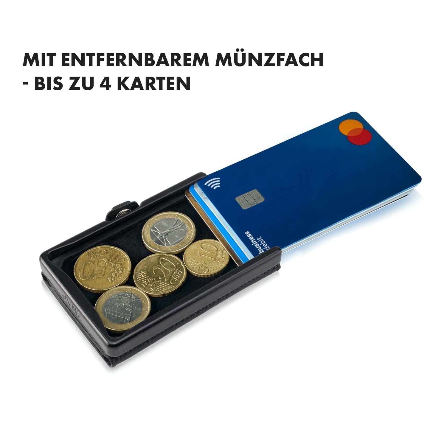 ZNAP Slim Wallet 8 - Portafoglio, 8 carte, portamonete, 8,9 x 1,5 x 6,3 cm (LxHxP)  Protezione RFID 
