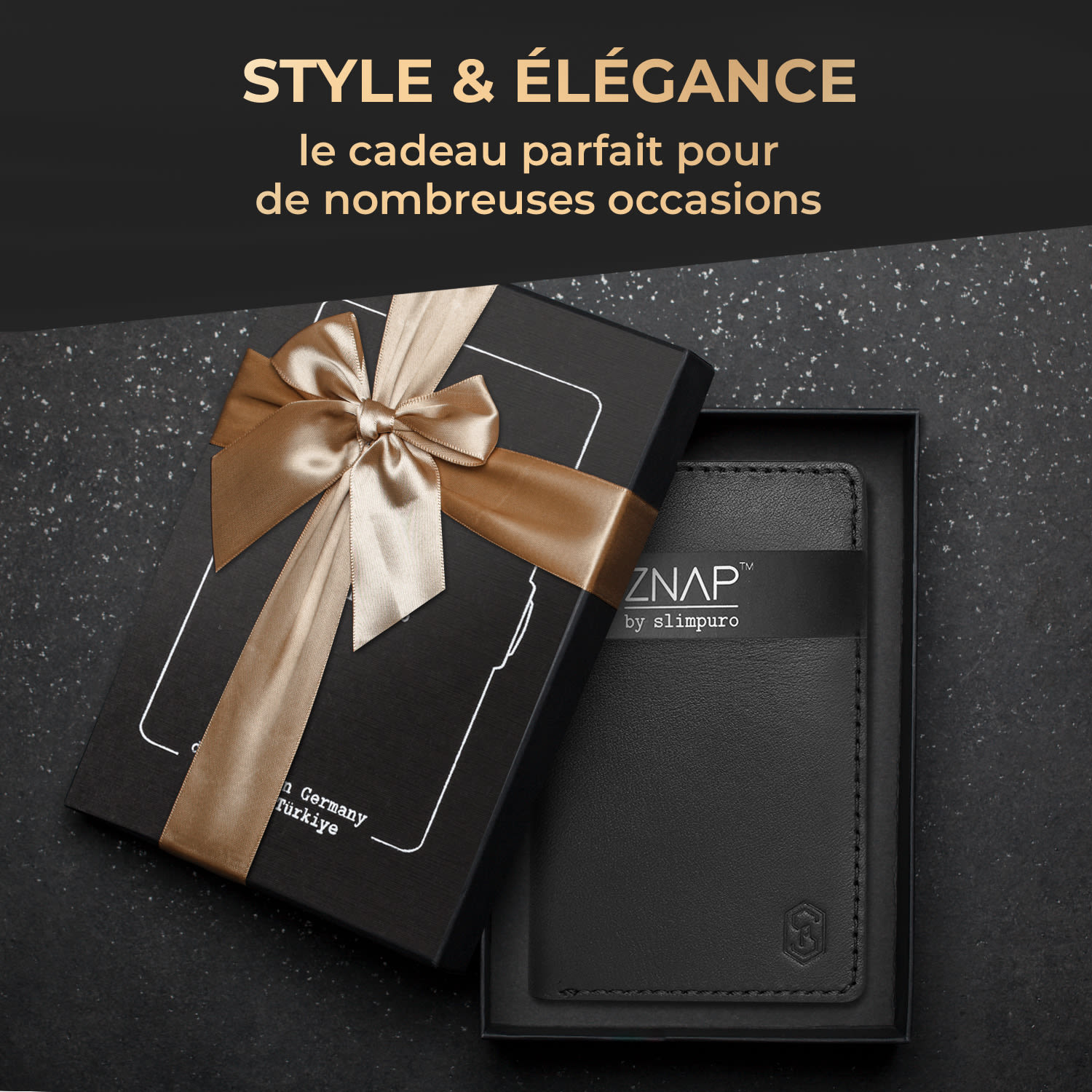 ZNAP Slim Wallet 8 Cartes pochette à monnaie 8,9 x 1,5 x 6,3 cm (LxHxP)  Protection RFID 