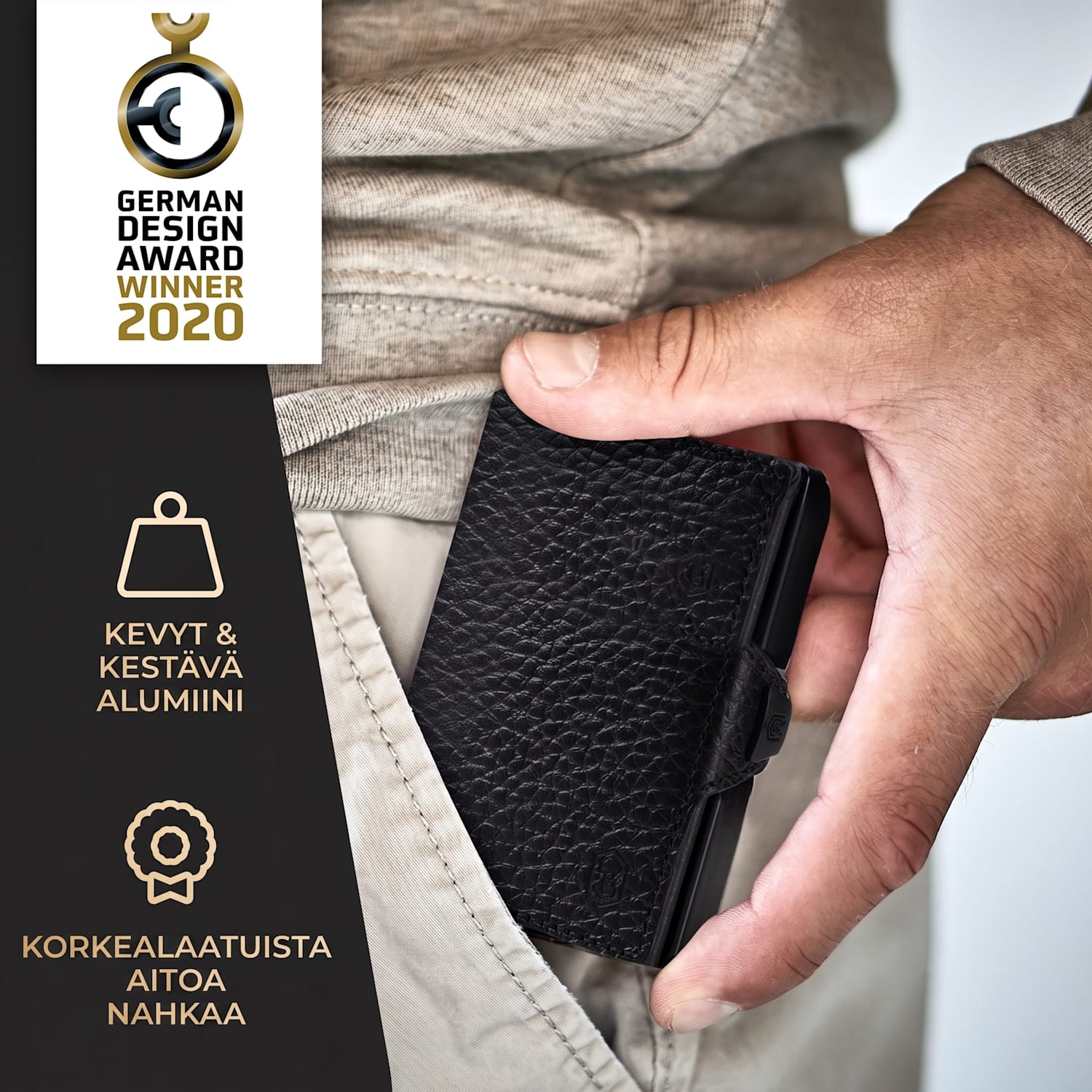 ZNAP Slim lompakko 12 kortille kolikkotasku 8,9 x 1,8 x 6,3 cm (leveys x korkeus x syvyys)  RFID-suoja jaettu | Musta