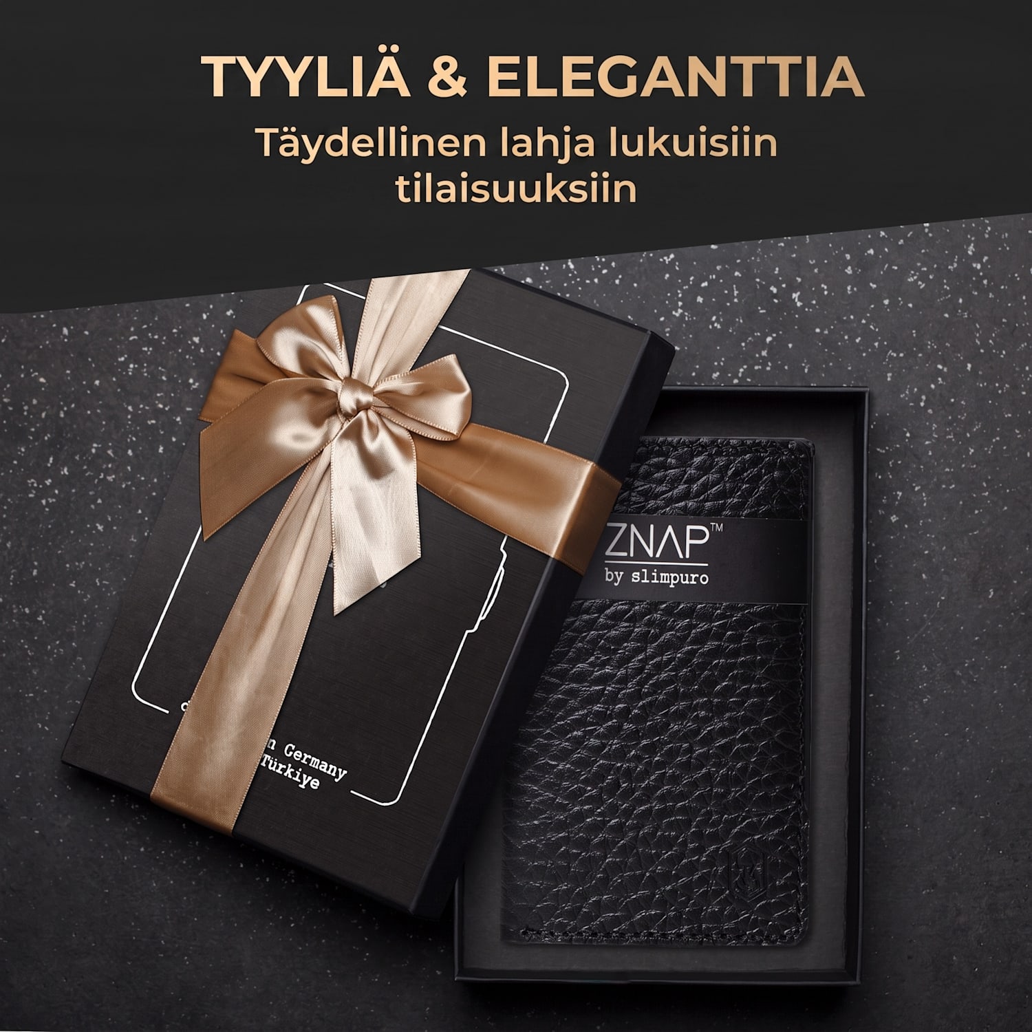 ZNAP Slim lompakko 12 kortille kolikkotasku 8,9 x 1,8 x 6,3 cm (leveys x korkeus x syvyys)  RFID-suoja jaettu | Musta