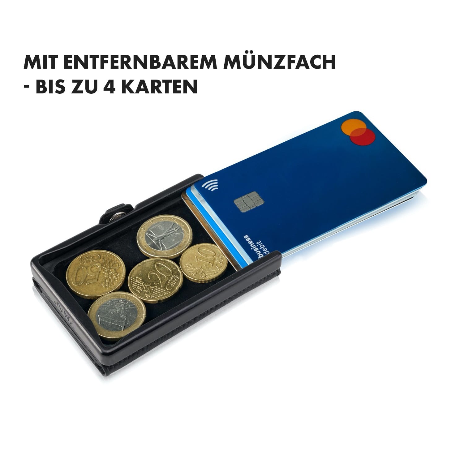 ZNAP Slim Wallet 8 Karten Münzfach 8,9 x 1,5 x 6,3 cm (BxHxT) RFID-Schutz genarbt | Honigfarben