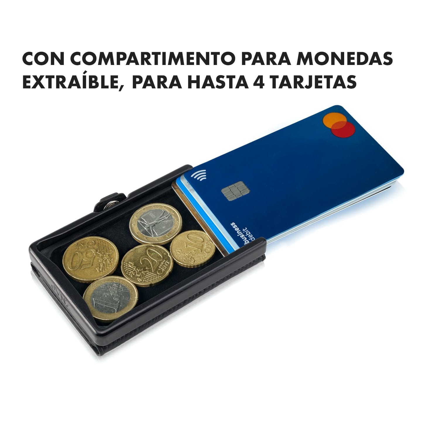 ZNAP Slim Wallet 8 billetera delgada 8 tarjetas y compartimento para monedas 8,9 x 1,5 x 6,3 cm (ancho x grueso x largo) Protección RFID grano | Dorado Miel